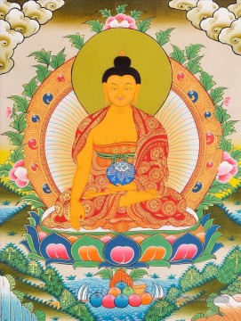 Bouddha bouddhiste tibétain Peinture à l'huile